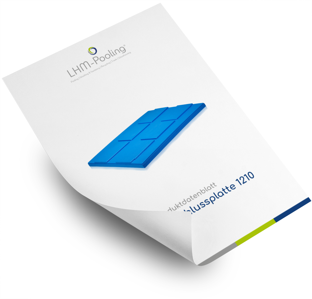 Produktbroschüre vom Kleinladungsträger Gebindeabdeckung Palettendeckel 1210 in blau